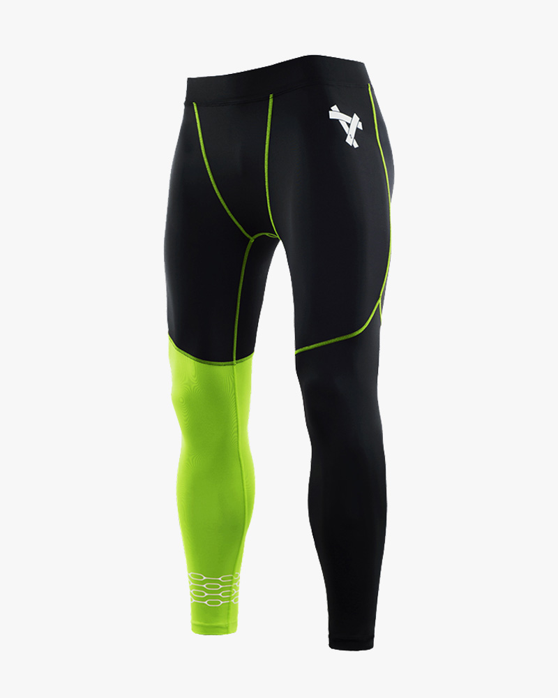 Men Splicing Color Compression Tights Leggings with Pocket 