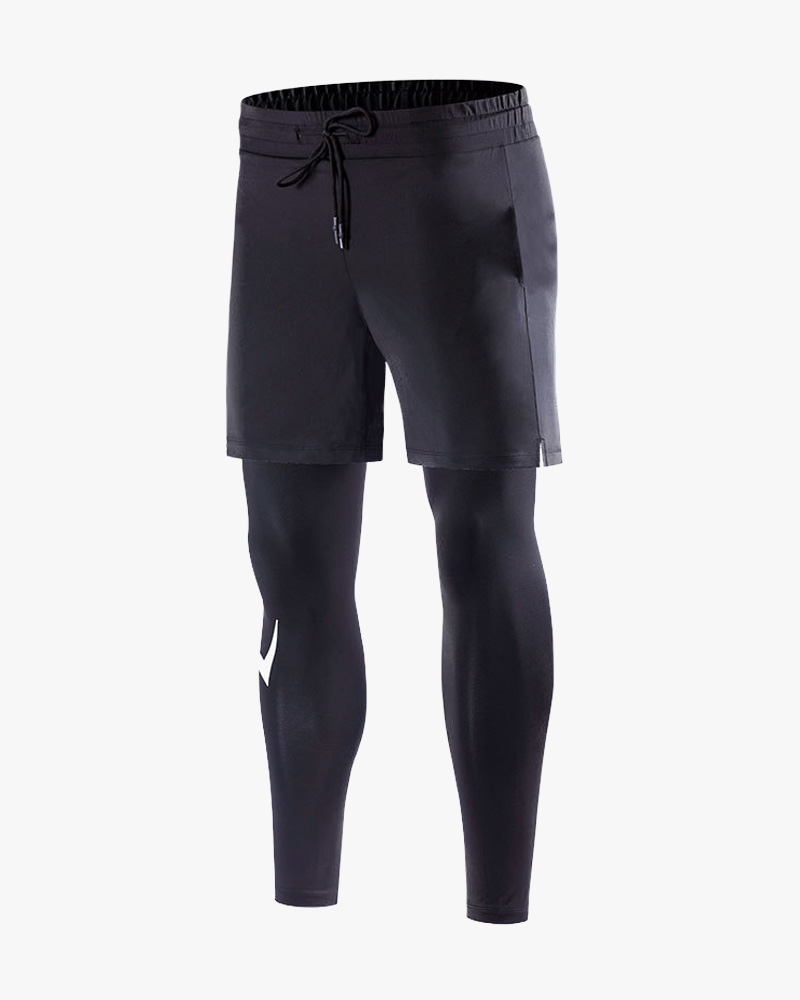 2 in 1 Men Fitness Compression Pants 