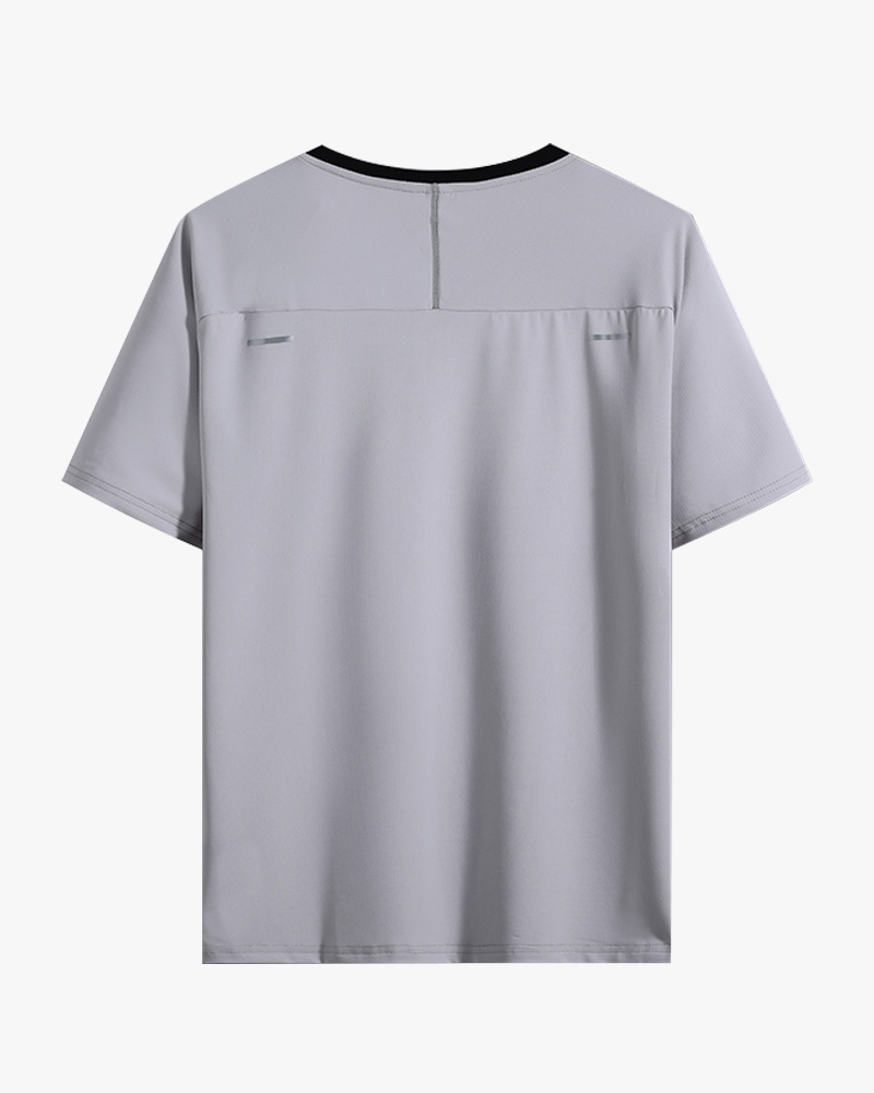 Zipper standing neck short sleeved sportswear
