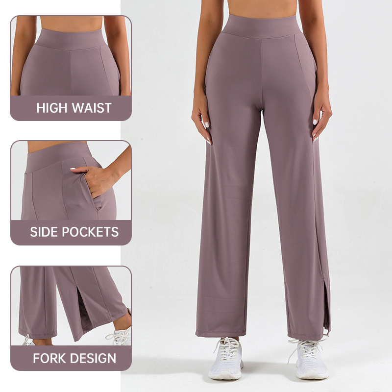 High waist split flared pants
