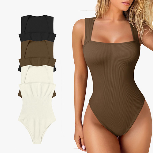 Women's Sexy Ribbed Sleeveless One Piece Yoga Jumpsuit