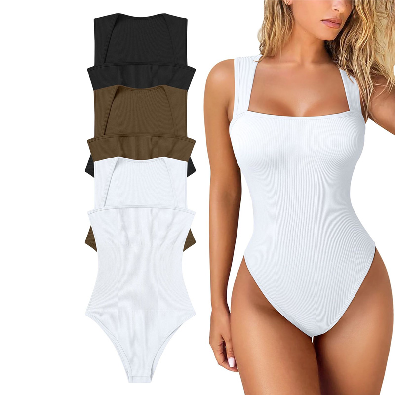 Women's Sexy Ribbed Sleeveless One Piece Yoga Jumpsuit
