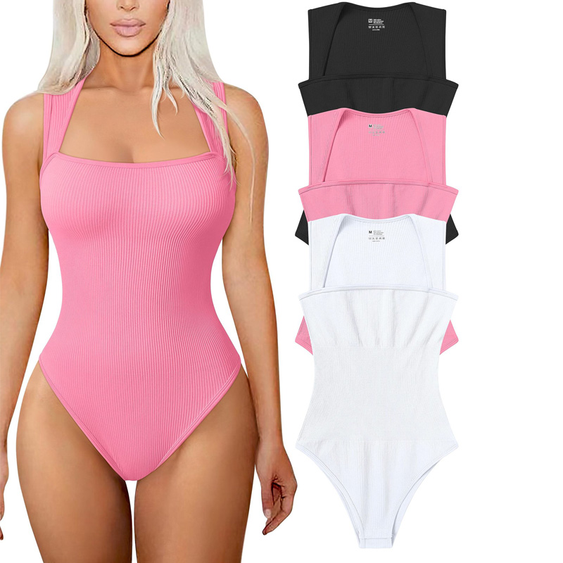 Women's Sexy Ribbed Sleeveless One Piece Yoga Jumpsuit