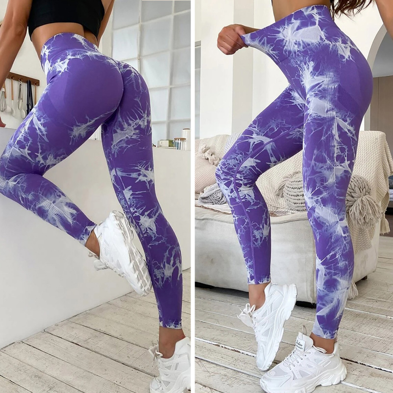 Women sexy Peach buttocks Tie dye yoga pants & leggings