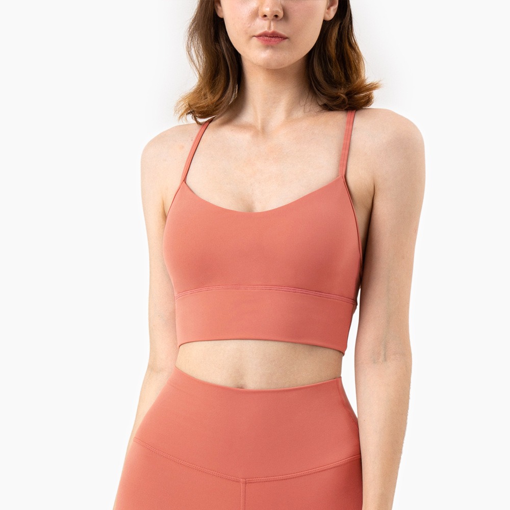 U-neck high support running sports bra