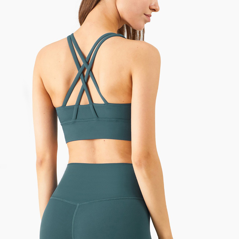 Women Cross Beauty Straps Yoga Underwear with Chest Pads