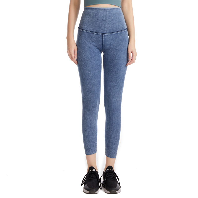Women's One-Piece High-Waist Denim Shark Pants for Butt Lifting & Tummy Control
