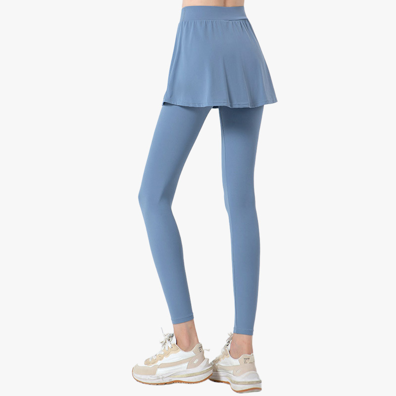 2025 Women's 2-in-1 Quick-Dry Yoga Pants with Skirt - Breathable Sports Leggings